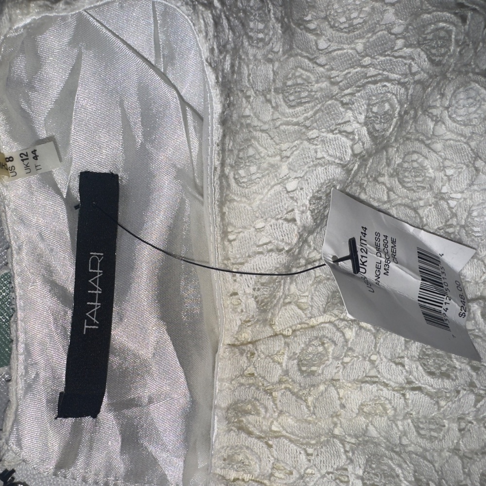 NWT TAHARI ANGEL CREAM WHITE LACE OVERLAY DRESS- Women’s Sz 8 $248​​ - Picture 9 of 12